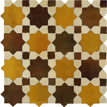 Mosaic House Moroccan tile Tanger C 8-19-11 Ochre,   Beige,   Brown,    solid zellige, mosaic, zellij, field, pattern, glaze, stars, classic 